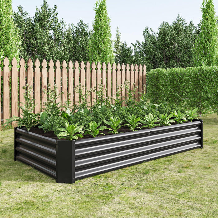 Raised Garden Bed Outdoor, 6×3×1ft , Metal Raised  Rectangle Planter Beds for Plants, Vegetables, and Flowers - Black