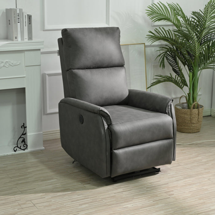 Electric Power Recliner Chair, Reclining Chair for Bedroom Living Room,Small Recliners Home Theater Seating, with USB Ports,Recliner for small space,Dark Gray