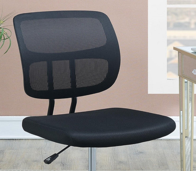 Elegant Design 1pc Office Chair Black Mesh Desk Chairs wheels Breathable Material Seats