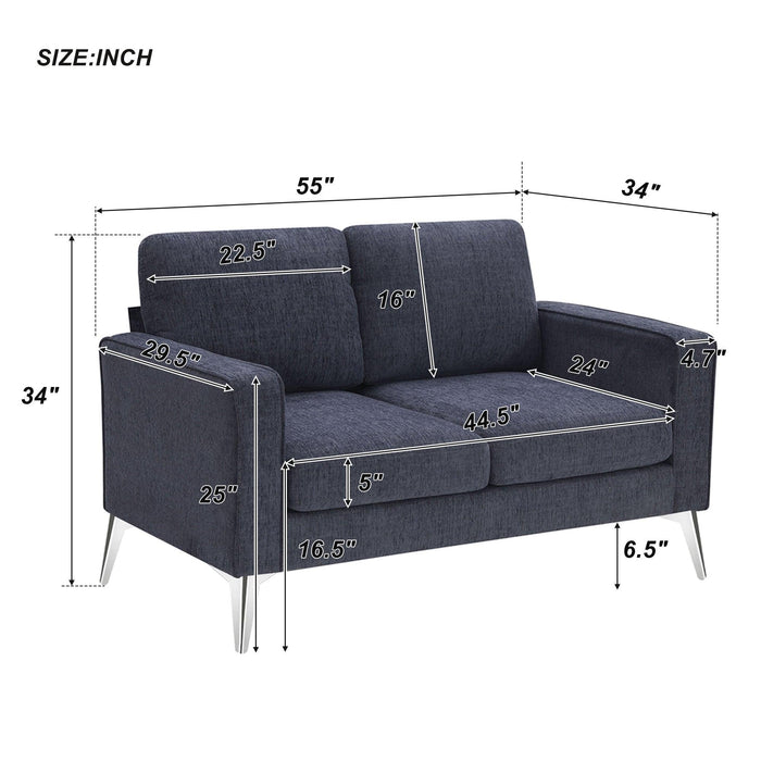 Modern 3-Piece Sofa Sets with Sturdy Metal Legs,Chenille Upholstered Couches Sets Including 3-Seat Sofa, Loveseat and Single Chair for Living Room Furniture Set (1+2+3 Seat)