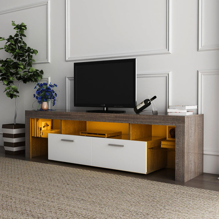 20 minutes quick assembly brown simpleModern TV cabinet Floor cabinet Floor TV wall cabinet Brown + whiteModern TV bracket with LED light