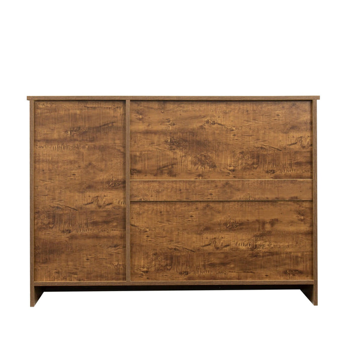 Modern Wood Buffet Sideboard with 2 doors&1Storage and 2drawers -Entryway ServingStorage Cabinet Doors-Dining Room Console, 43.3 Inch, Dark Walnut