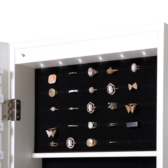 Fashion Simple JewelryStorage Mirror Cabinet With LED Lights Can Be Hung On The Door Or Wall