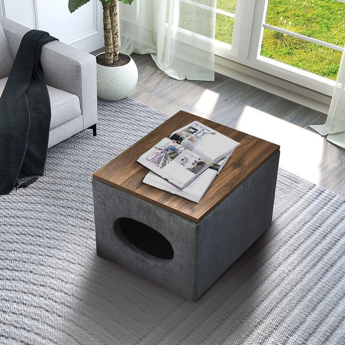 25"WModern design hollowStorage ottoman, upholstery, coffee table, two small footstools, easyStorage and wide use