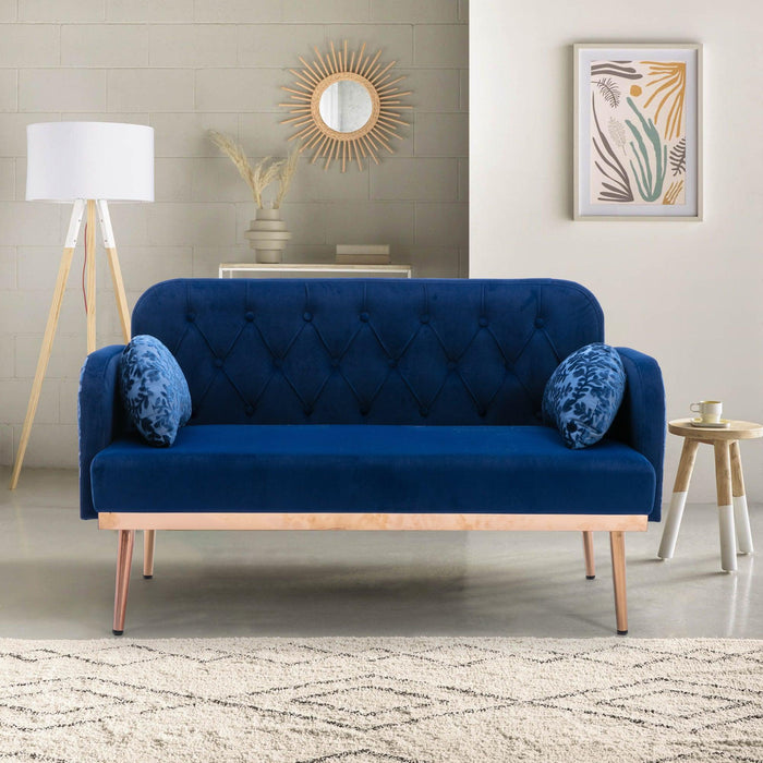 Velvet  Sofa , Accent sofa .loveseat sofa with metal feet