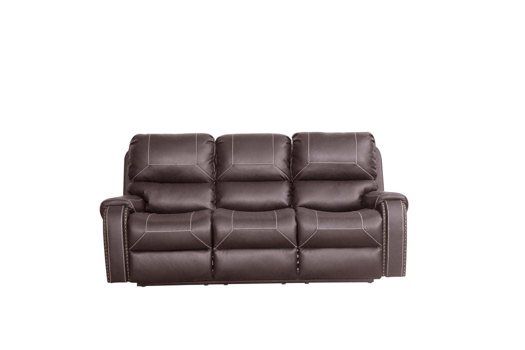 Faux Leather Reclining Sofa Couch 3 Seater for Living Room Brown