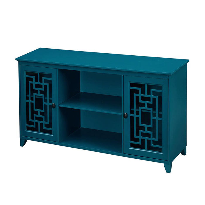 60” Sideboard Buffet Table with 2 Doors,Storage Cabinet with Adjustable Shelves, Teal Blue