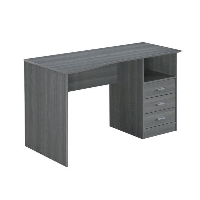 Techni Mobili Classic Computer Desk with Multiple Drawers, Grey