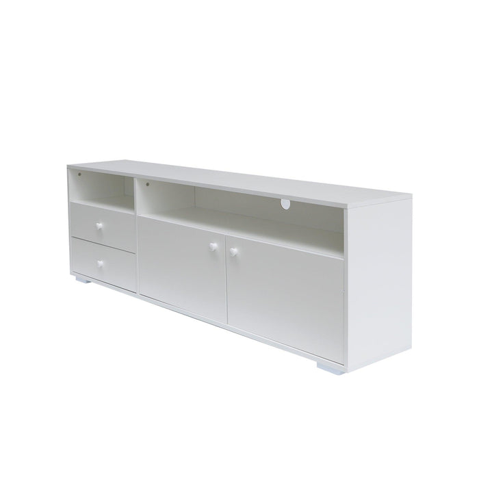 62.99 inchModern style multi-storage space white slide rail TV cabinet