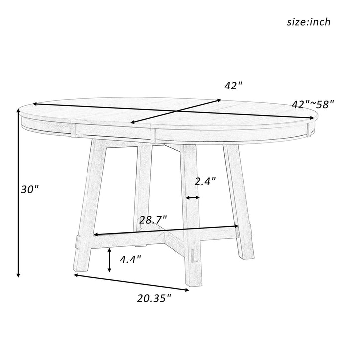 Farmhouse Round Extendable Dining Table with 16" Leaf Wood Kitchen Table (Espresso)