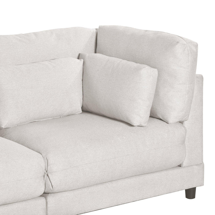 2 Pieces L shaped Sofa with Removable Ottomans and comfortable waist pillows