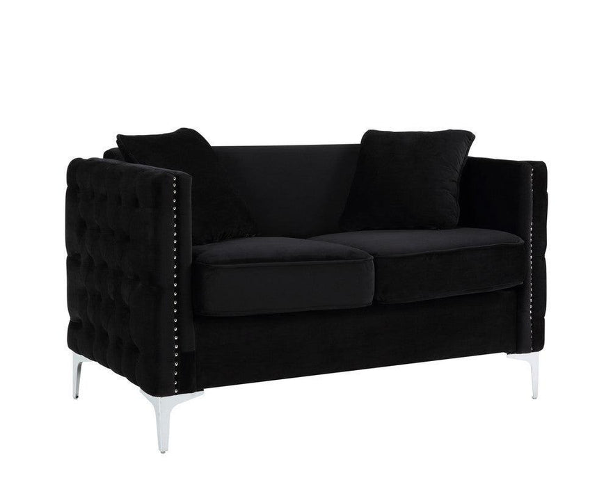 Bayberry Black Velvet Sofa Loveseat Living Room Set