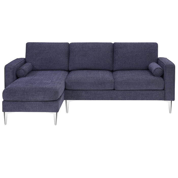 86" Convertible Sectional Sofa,Modern Chenille Fabric Sectional Sofa,  L-Shaped Couch 3-Seat Sofa Sectional with Reversible Chaise (2 Pillows)