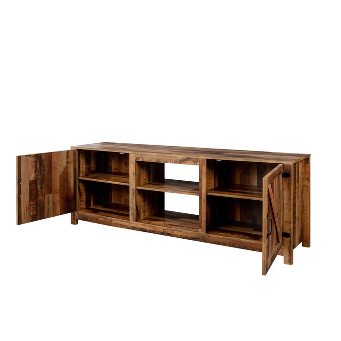 Farmhouse TV Stand,  Wood Entertainment Center Media Console withStorage