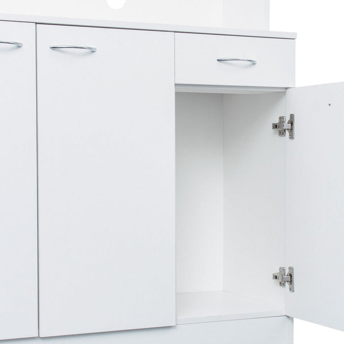 70.87" Tall Wardrobe& Kitchen Cabinet, with 6-Doors, 1-Open Shelves and 1-Drawer for bedroom,White