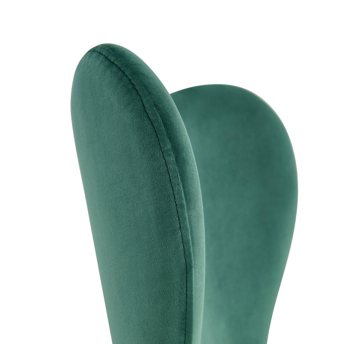 Dark Green Velvet Chair Barstool Dining Counter Height Chair Set of 2