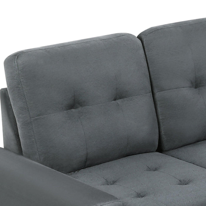 Sectional Sofa with Reversible Chaise Lounge, L-Shaped Couch withStorage Ottoman and Cup Holders