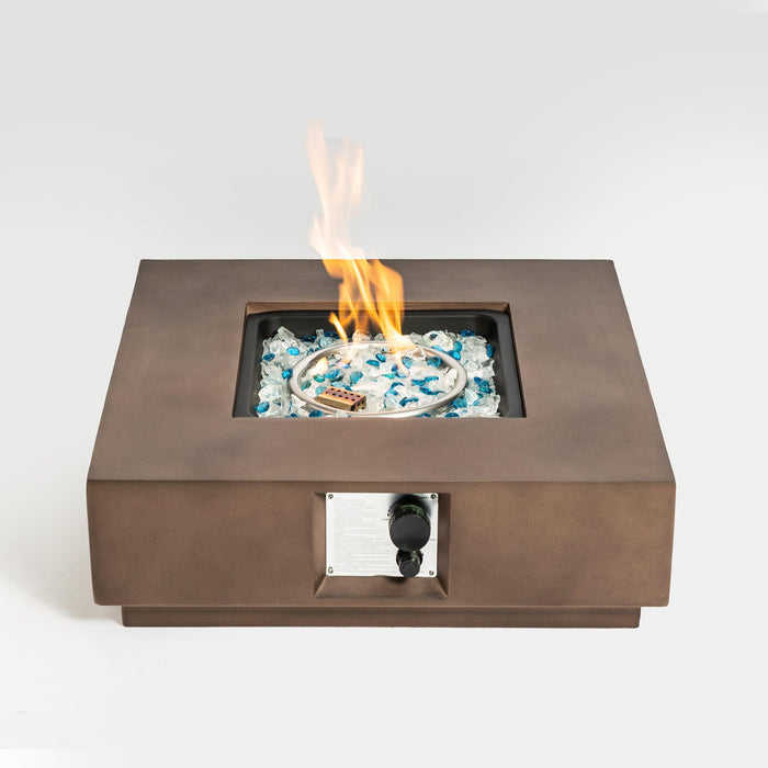 Patio Concrete Fire Pit Table Propane Fire Pit Patio Fire Pit Table-Brown