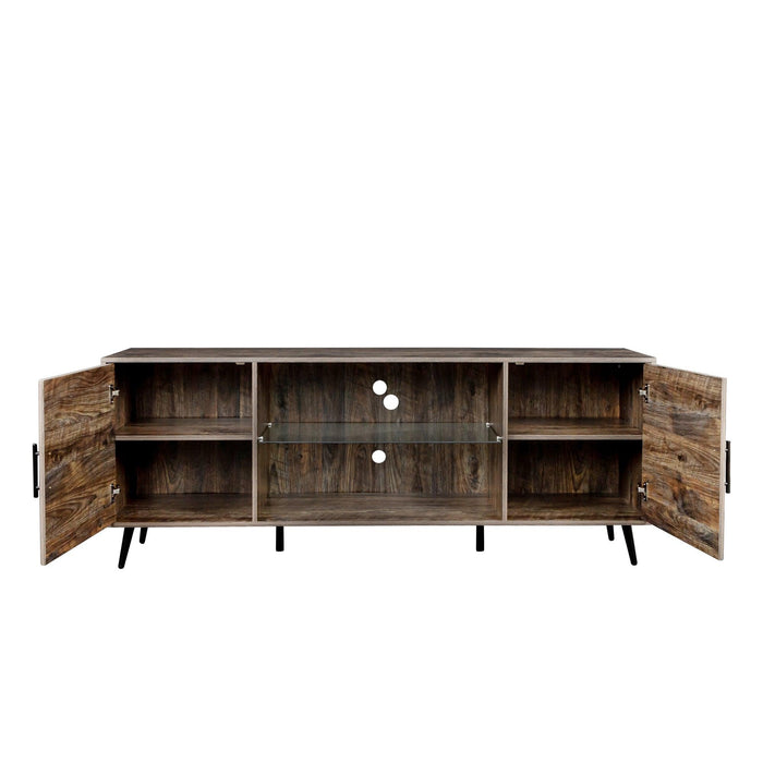 TV Stand Mid-Century WoodModern Entertainment Center AdjustableStorage Cabinet TV Console for Living Room