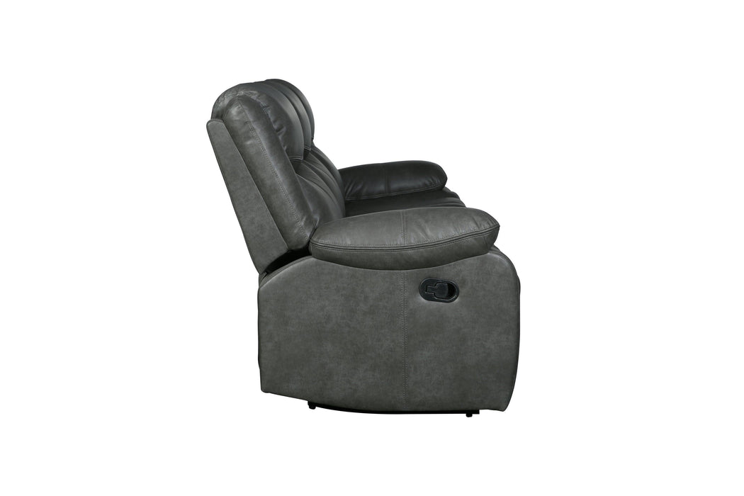 Global United Transitional Leather-Air Reclining Sofa