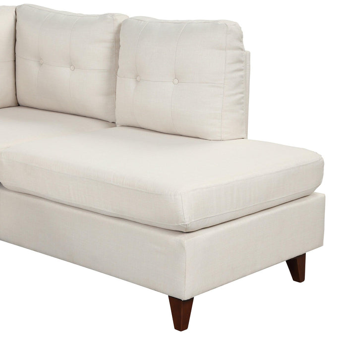 97.2"Modern Linen Fabric Sofa, L-Shape Couch with Chaise Lounge,Sectional Sofa with one Lumbar Pad,Beige