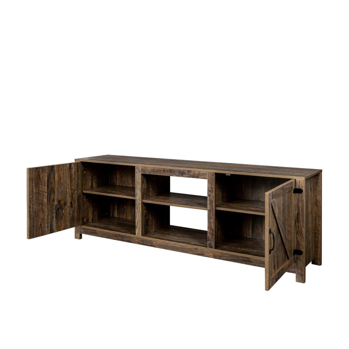 Farmhouse TV Stand,  Wood Entertainment Center Media Console withStorage