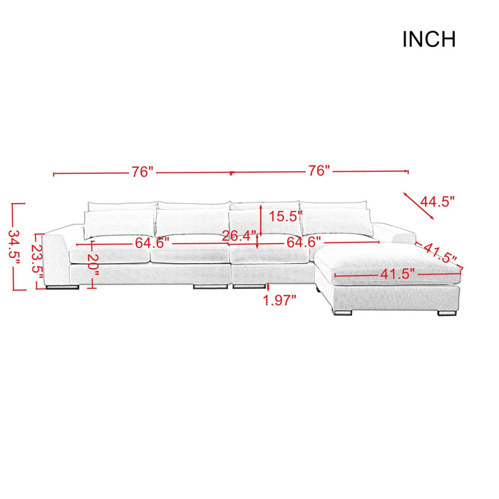 SOFA AND COMFORTABLE SECTIONAL SOFA LIGHT GREY（same as W223S00105，W223S01523，W223S01525。Size difference, See Details in page.）