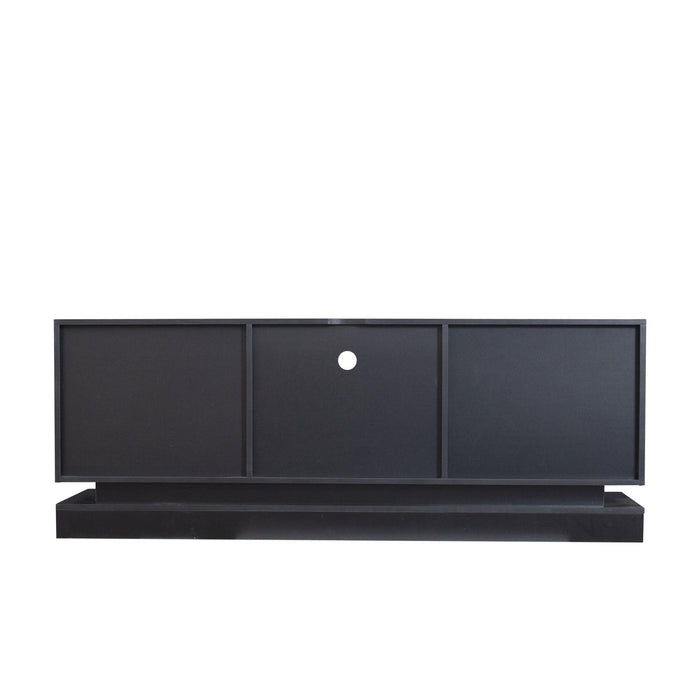 Modern, Stylish Functional TV stand with Color Changing LED Lights, Universal Entertainment Center, Black