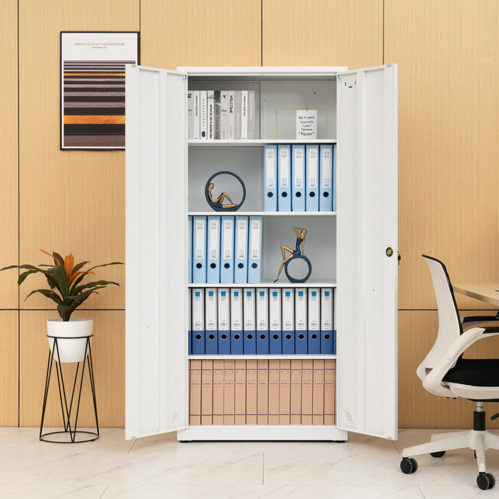 HighStorage Cabinet with 2 Doors and 4 Partitions to Separate 5Storage Spaces, Home/ Office Design