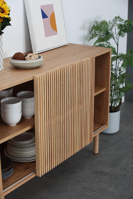 Modern Sideboard with 4 Cabinet,Storage Cabinet, TV Stand , Anti-Topple Design, and Large Countertop