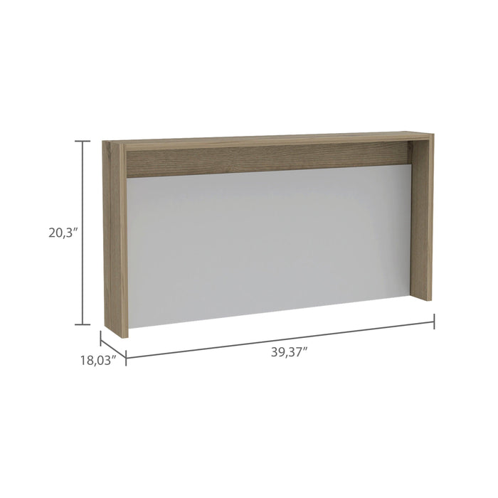 Collier Rectangle Floating Desk Light Oak and White