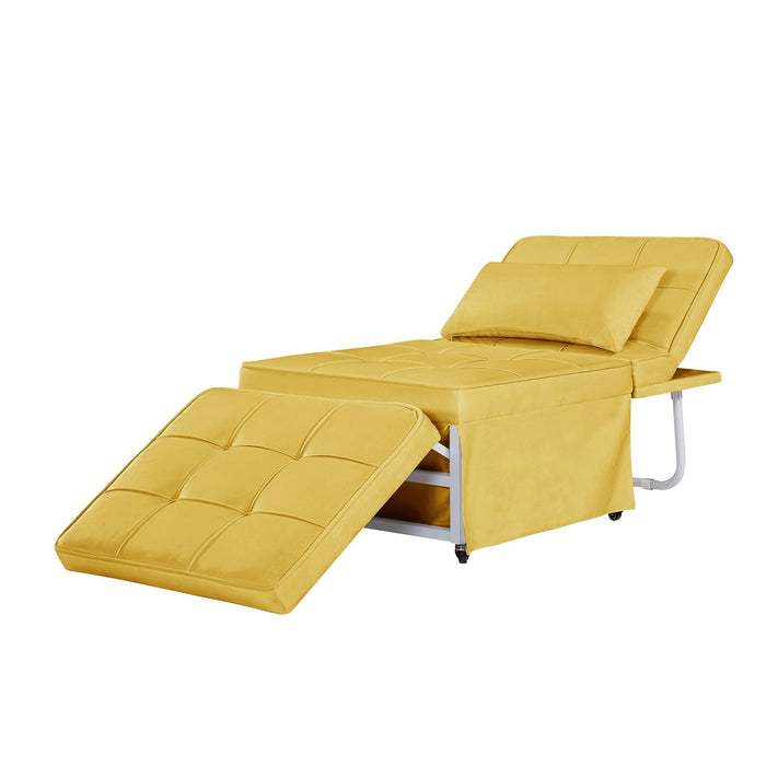 Velvet Folding Sofa Bed Sleeper Chair with Adjustable Backrest .