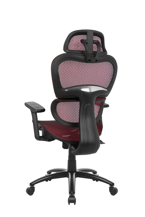 Ergonomic mesh chair with 3D arms in RED color