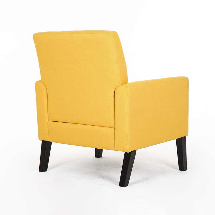 Fabric Accent Chair for Living Room, Bedroom Button Tufted Upholstered Comfy Reading Accent Chairs Sofa (Yellow)