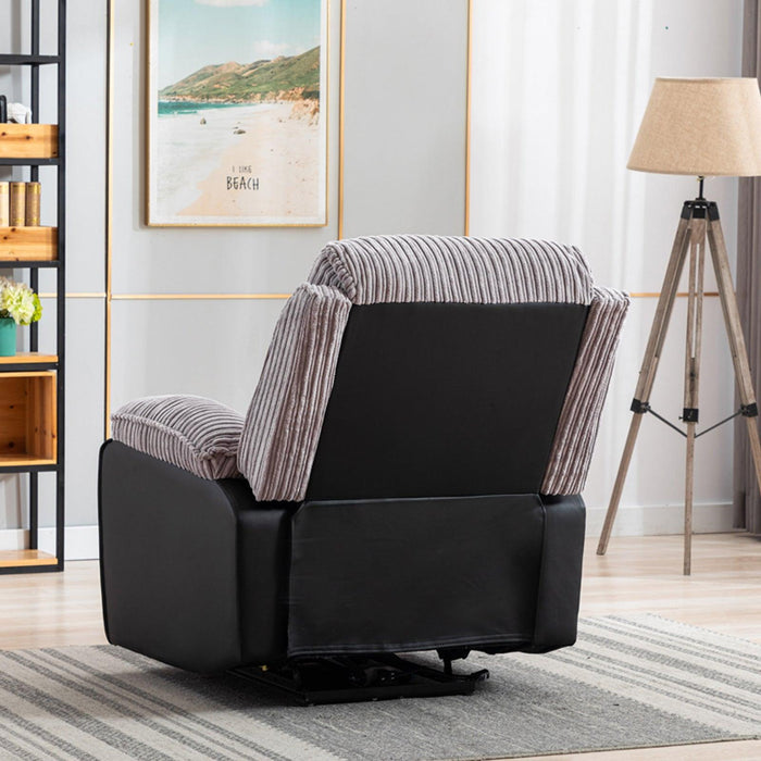 Grey Fabric Recliner Chair  Theater Single Recliner Thick Seat and Backrest, suitable for living room, side bags Electric sofa chair, electric remote control.The angle can adjust freely