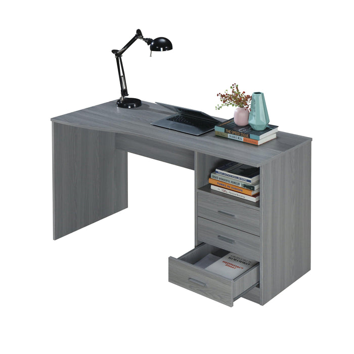 Techni Mobili Classic Computer Desk with Multiple Drawers, Grey