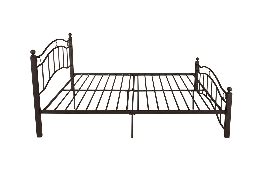 King Size Metal Bed Frame with Headboard and Footboard  Bronze