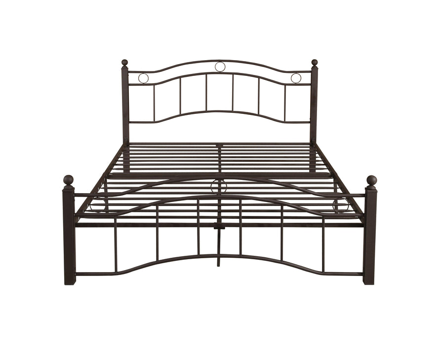 King Size Metal Bed Frame with Headboard and Footboard  Bronze