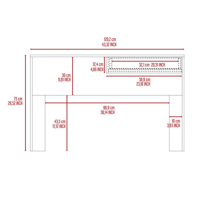 Meridian 1-Drawer Computer Desk Light Grey