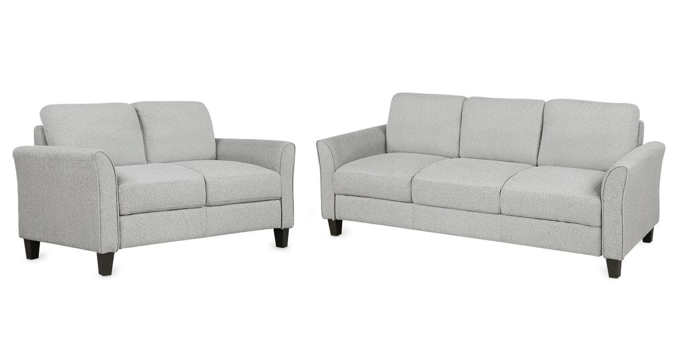 Living Room Furniture Loveseat Sofa and 3-seat  sofa (Light Gray)