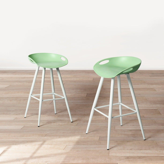 Bak Bar & Counter Stool (Set of 2) - MINT & WHITE