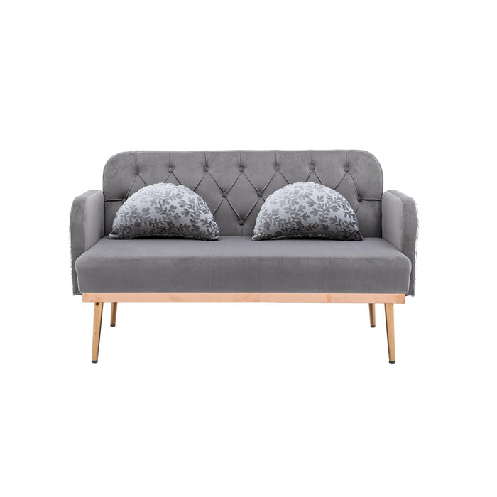 Velvet  Sofa , Accent sofa .loveseat sofa with metal feet