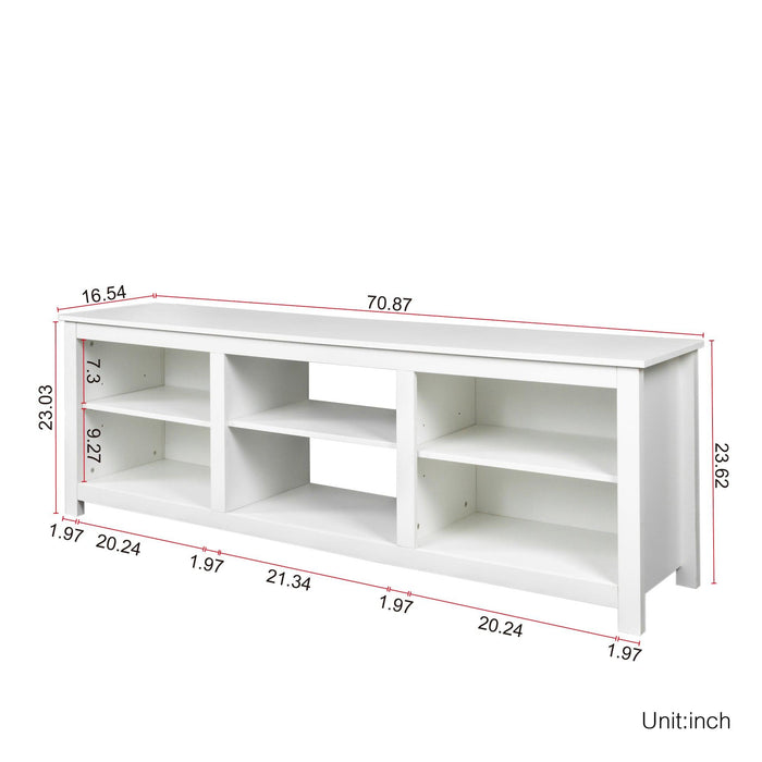 Living room TV stand furniture with 6Storage compartments and 1 shelf cabinet, high-quality particle board