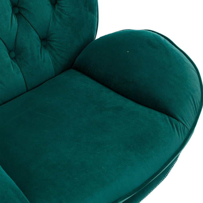 Accent chair  TV Chair  Living room Chair  with Ottoman-GREEN