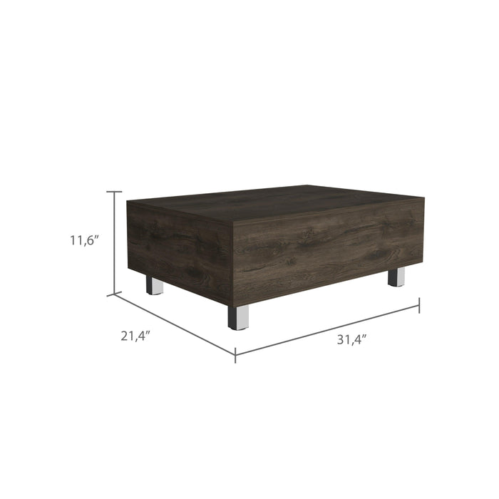 Tilton Rectangle Lift Top  Coffee Table Dark Brown