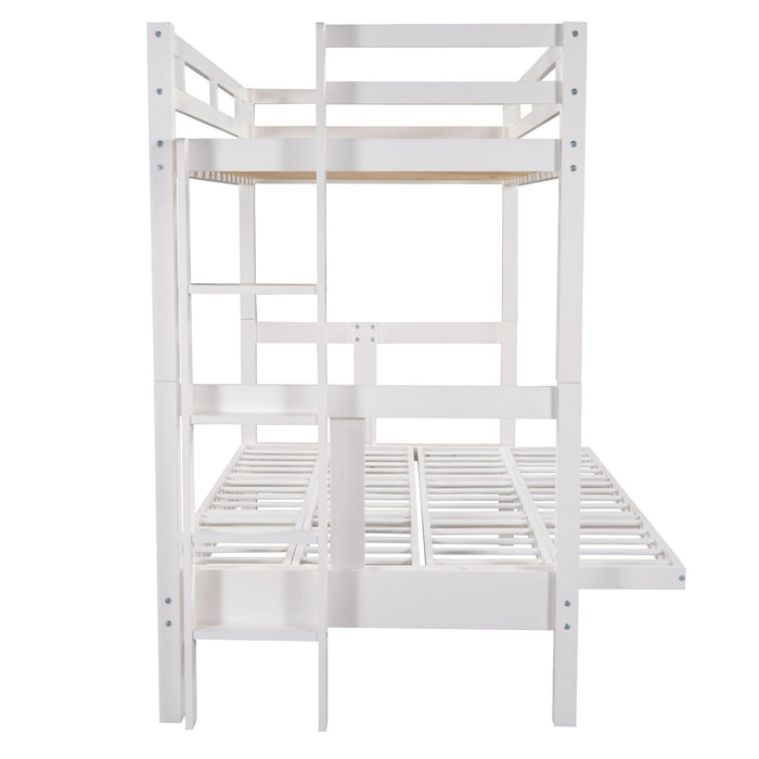 Twin over Full Convertible Bunk Bed - White