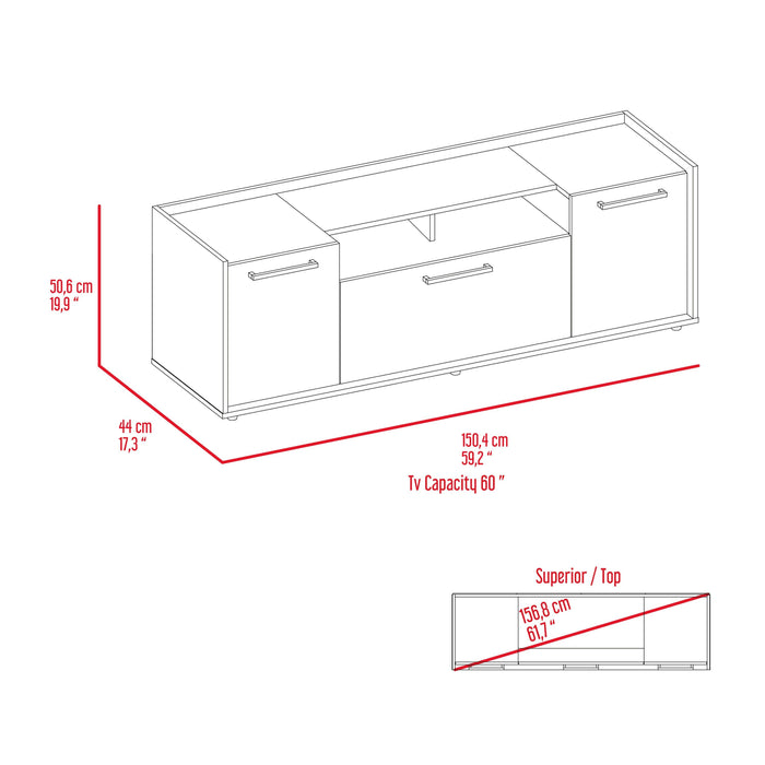 Brock Rectangle 2-Door TV Stand Dark Walnut