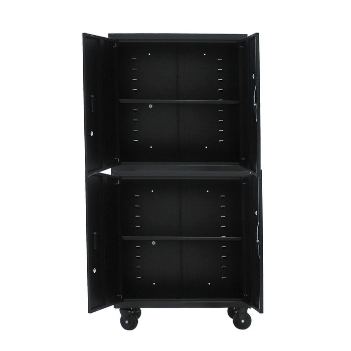 MetalStorage Cabinet with Locking Doors and One  Adjustable Shelves With 4 Wheels