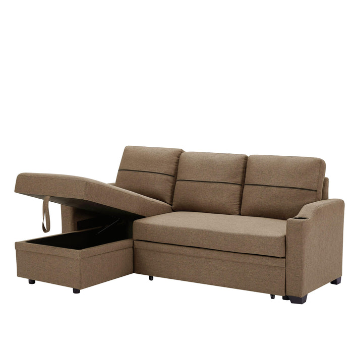 9191 Brown broachingStorage sofa