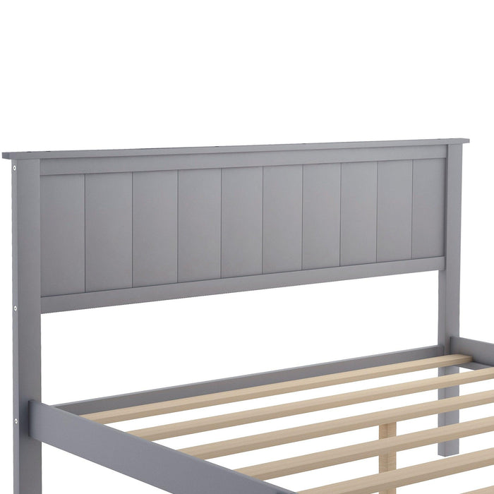 Twin Size Platform Bed with Under-bed Drawer, Gray